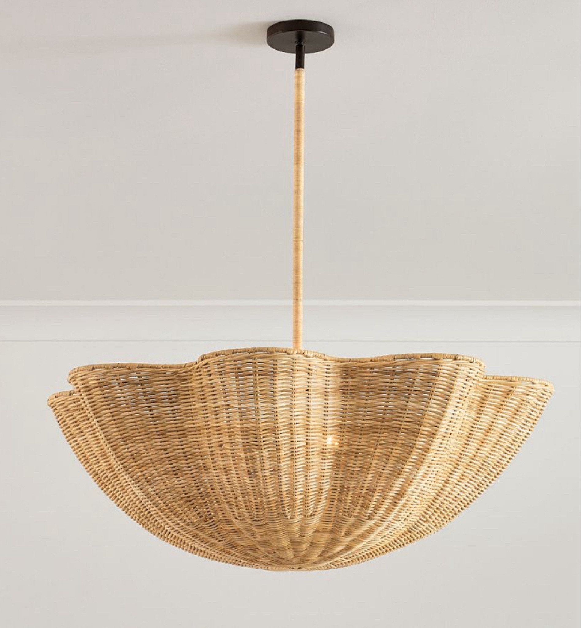#lighting #wickerpendant #scallopedpendant
