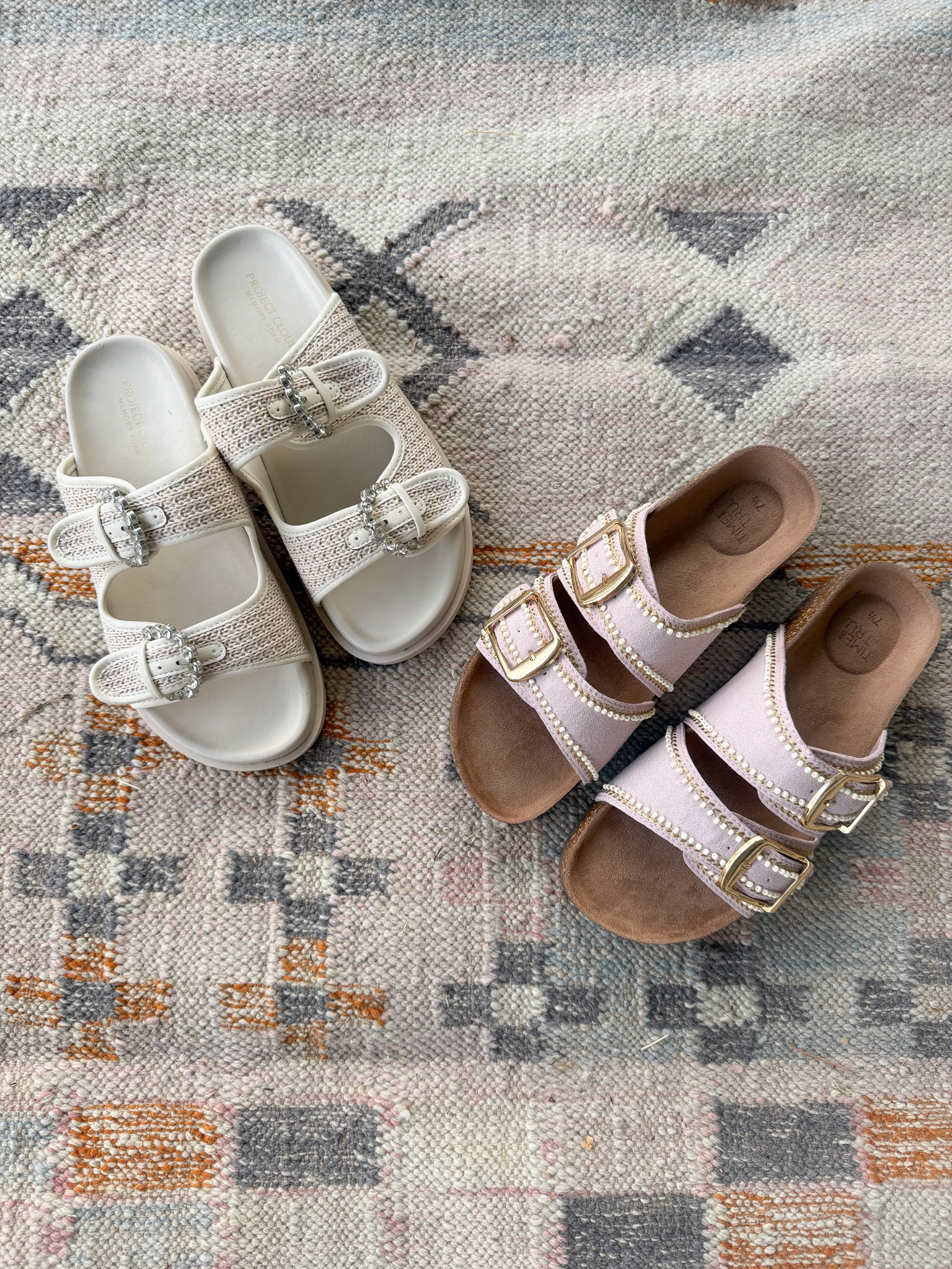 Affordable sandals that are so chic! Both true to size!!