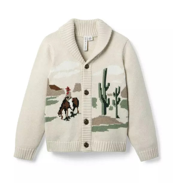 Janie and Jack | The Cowboy Cardigan - White / 4 | Janie and Jack