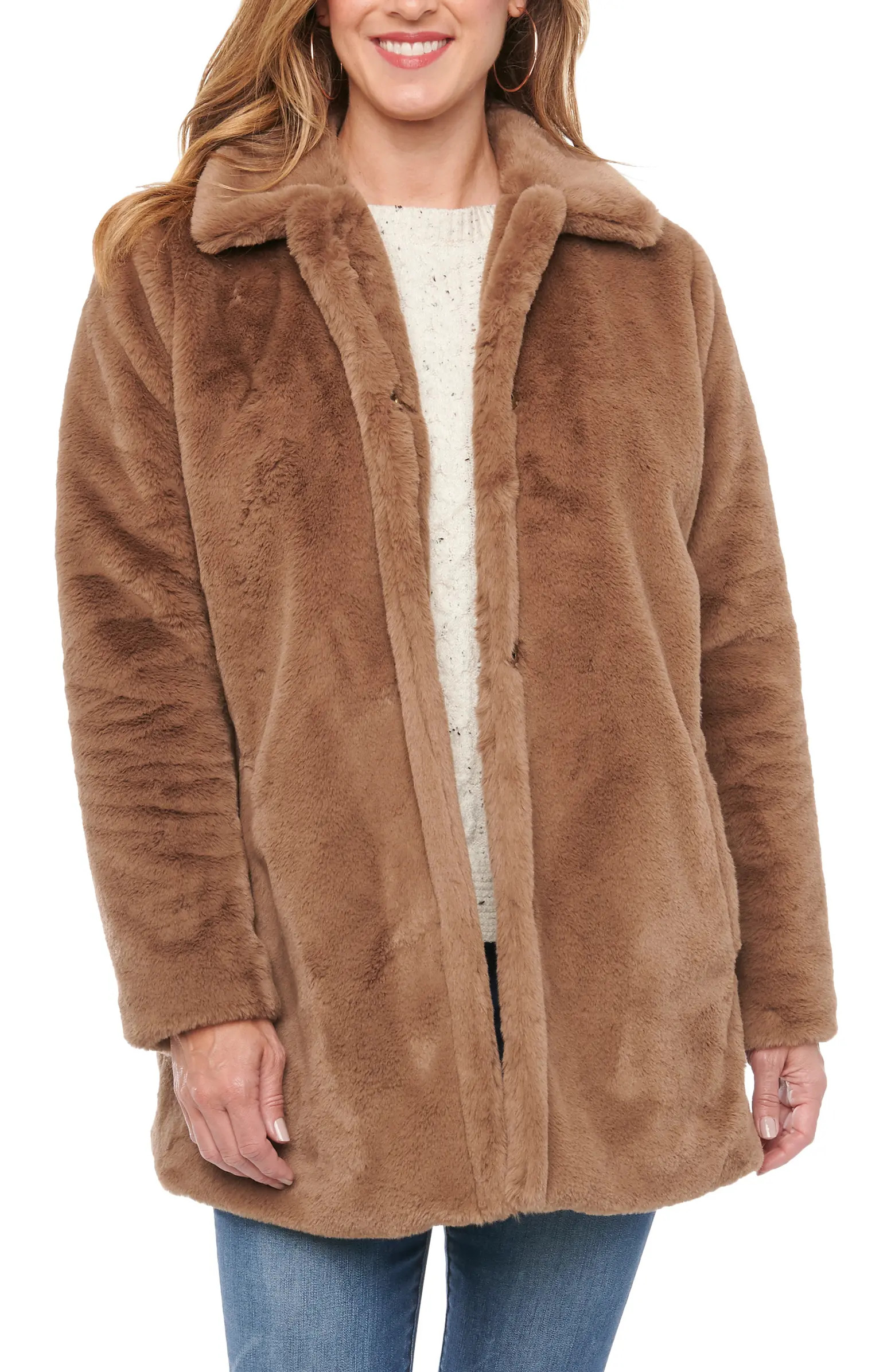 Wit & Wisdom Faux Fur Coat | Nordstrom | Nordstrom