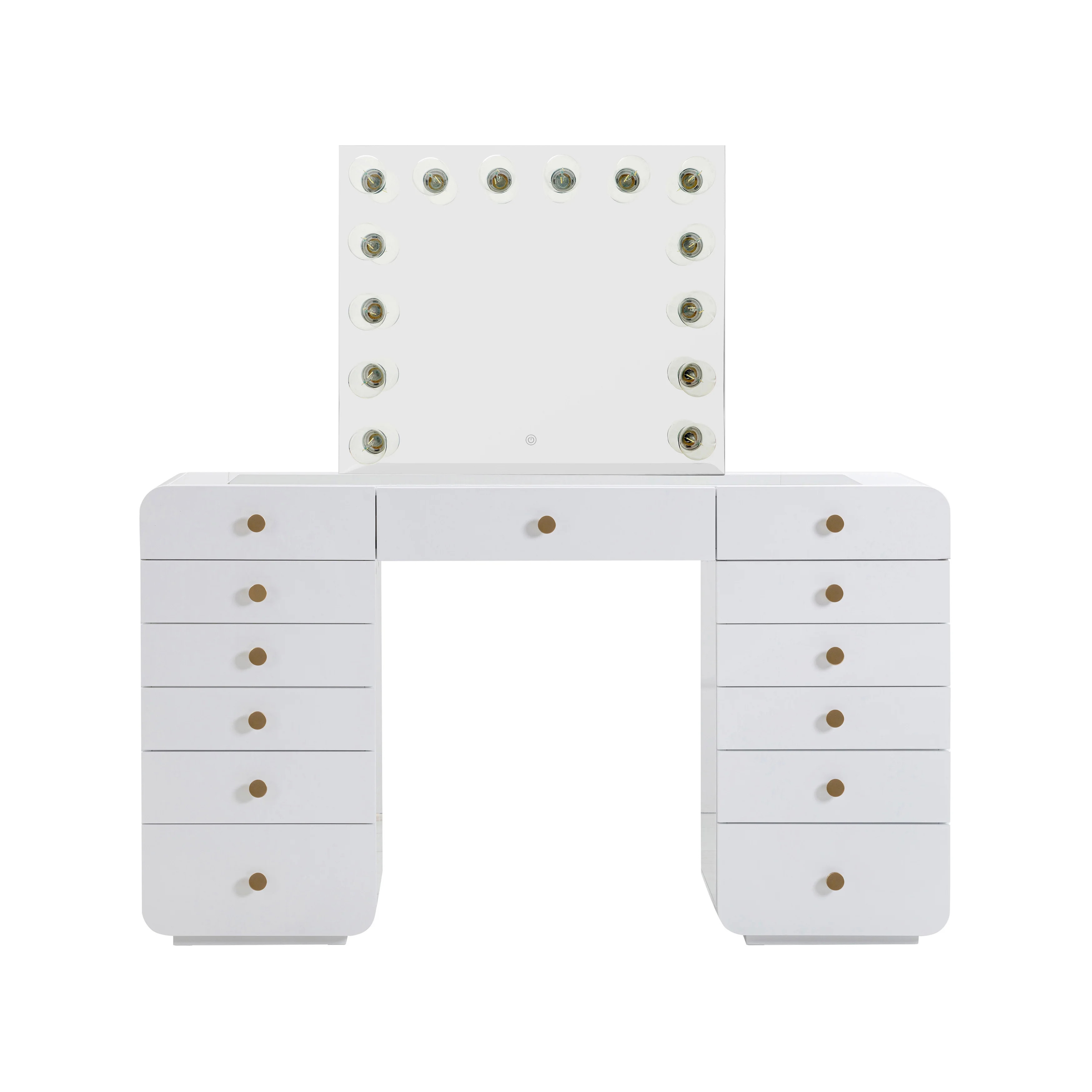 Hollywood 56" White Desk with Vanity Mirror | TOV Furniture