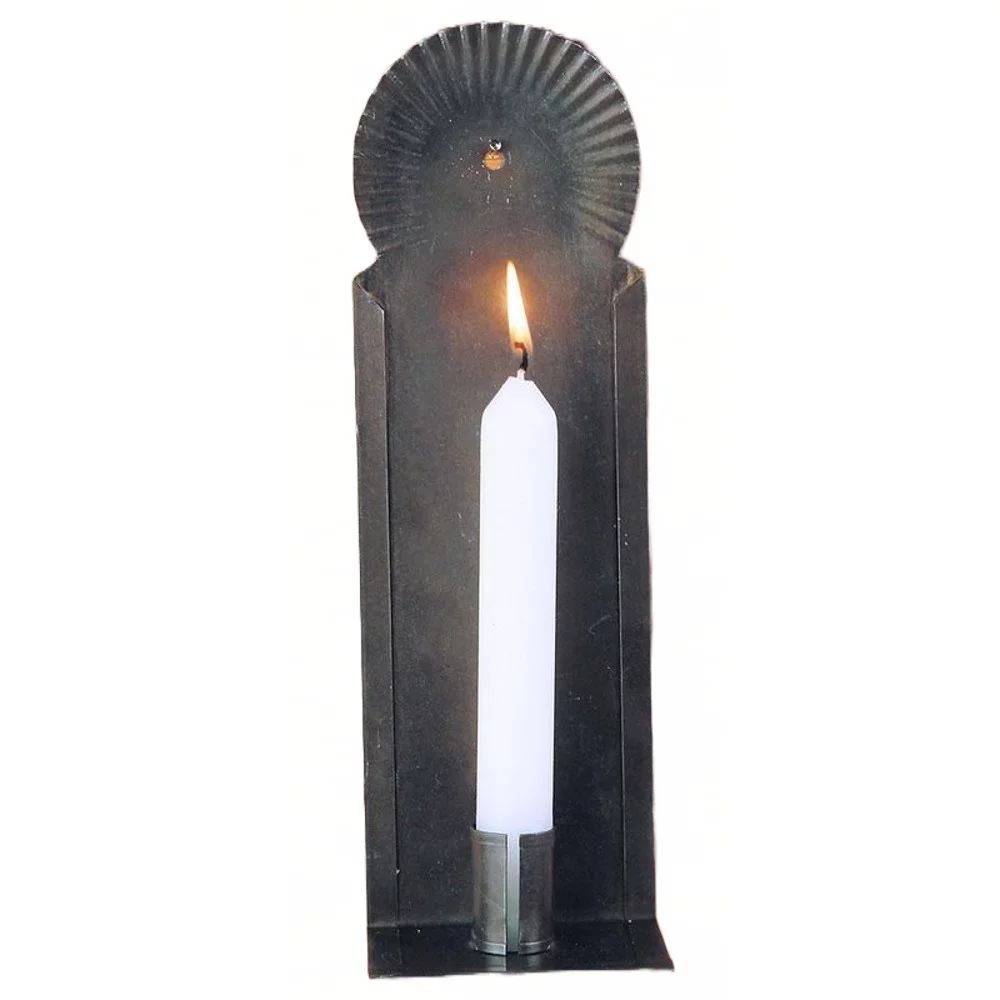 Handmade Tin Metal Wall Mounted Sconce Candle Holder with Crimped Top - Walmart.com | Walmart (US)
