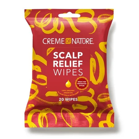 Creme of Nature Argan Oil from Morocco Scalp Relief Wipes, Moisturizing Cleanser for Dry Irritated Scalp, Braids & Locs Care, 20 count | Walmart (US)