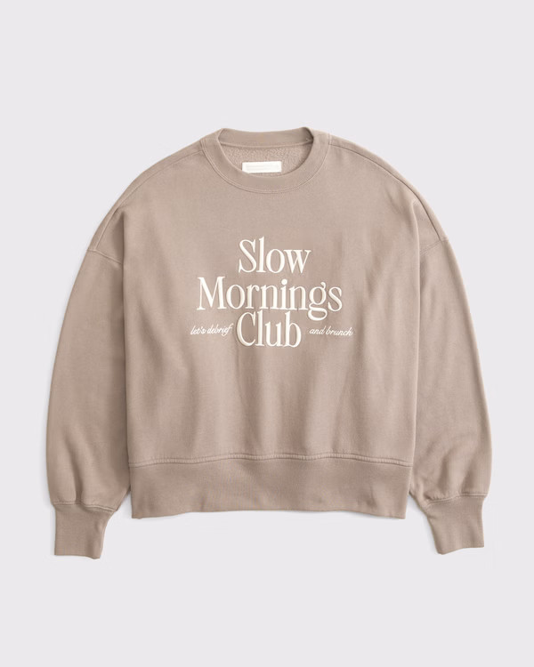 Women's Slow Mornings Club Graphic Easy Sunday Crew | Women's Tops | Abercrombie.com | Abercrombie & Fitch (US)