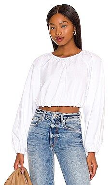 SUNDRY Cropped Blouse in White from Revolve.com | Revolve Clothing (Global)