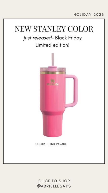 New Stanley color alert!!! 🩷 selling out fast- was just released 30 mins ago! 
#blackfriday #stanley #barbie #pink

#LTKGiftGuide #LTKHoliday #LTKCyberWeek