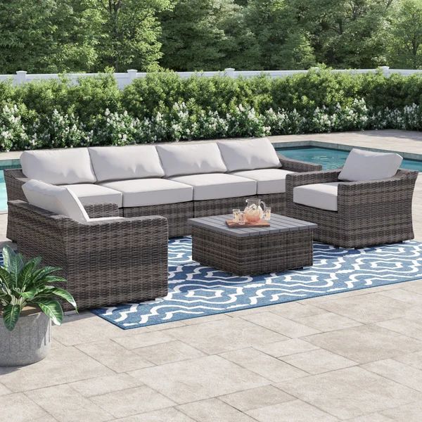 Dayse Rattan Wicker Fully Assembled 6 - Person Seating Group with Cushions | Wayfair North America