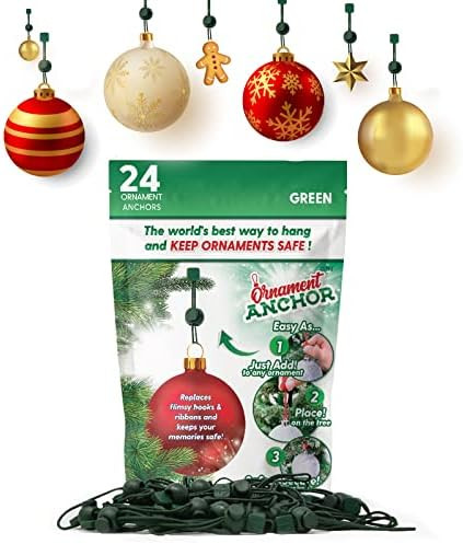 ORNAMENT ANCHOR Ornament Hooks for Hanging Christmas Decorations - No-Slip Hanging Hooks for Xmas... | Amazon (US)