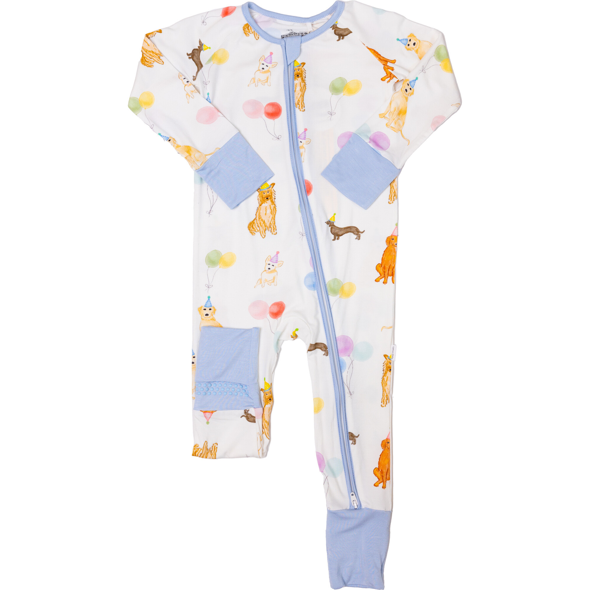 Party Dogs Sleep Romper, Blue | Maisonette