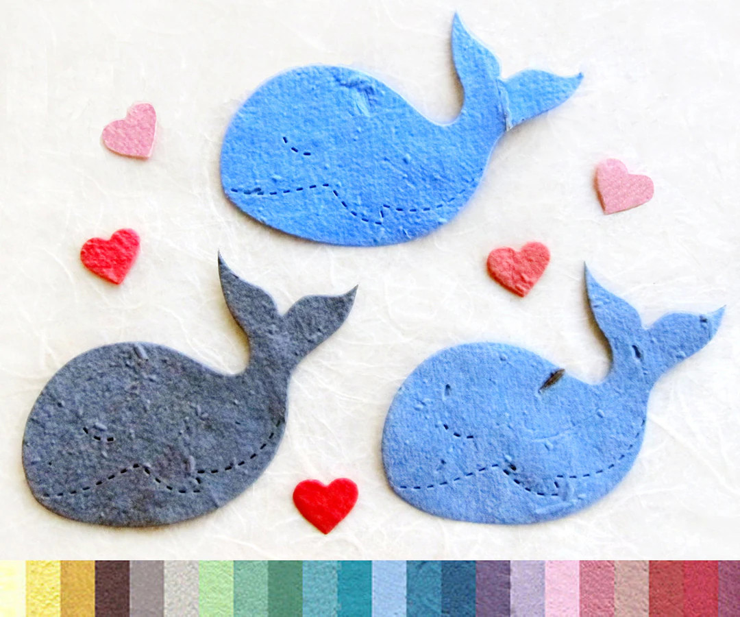 10+ Plantable Seed Paper Whale Baby Shower Favors - Flower Seed Paper Whales - Under the Sea Baby... | Etsy (US)