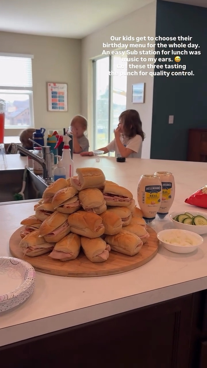 Our kids get to choose their birthday menu for the whole day.
An easy Sub station for lunch was music to my ears. 😅
Got these three tasting
the punch for quality control.