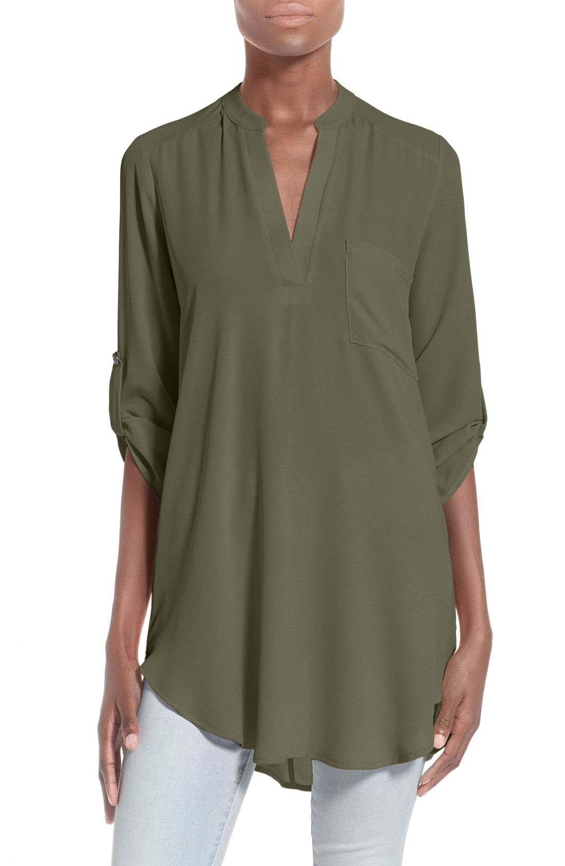 Perfect Roll Tab Sleeve Tunic | Nordstrom