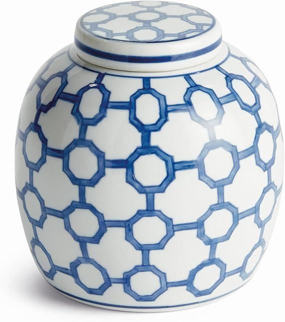 Amazon.com: Napa Home & Garden BB Dynasty Link Lidded Jar - Blue & White Chinoiserie Blue,White :... | Amazon (US)