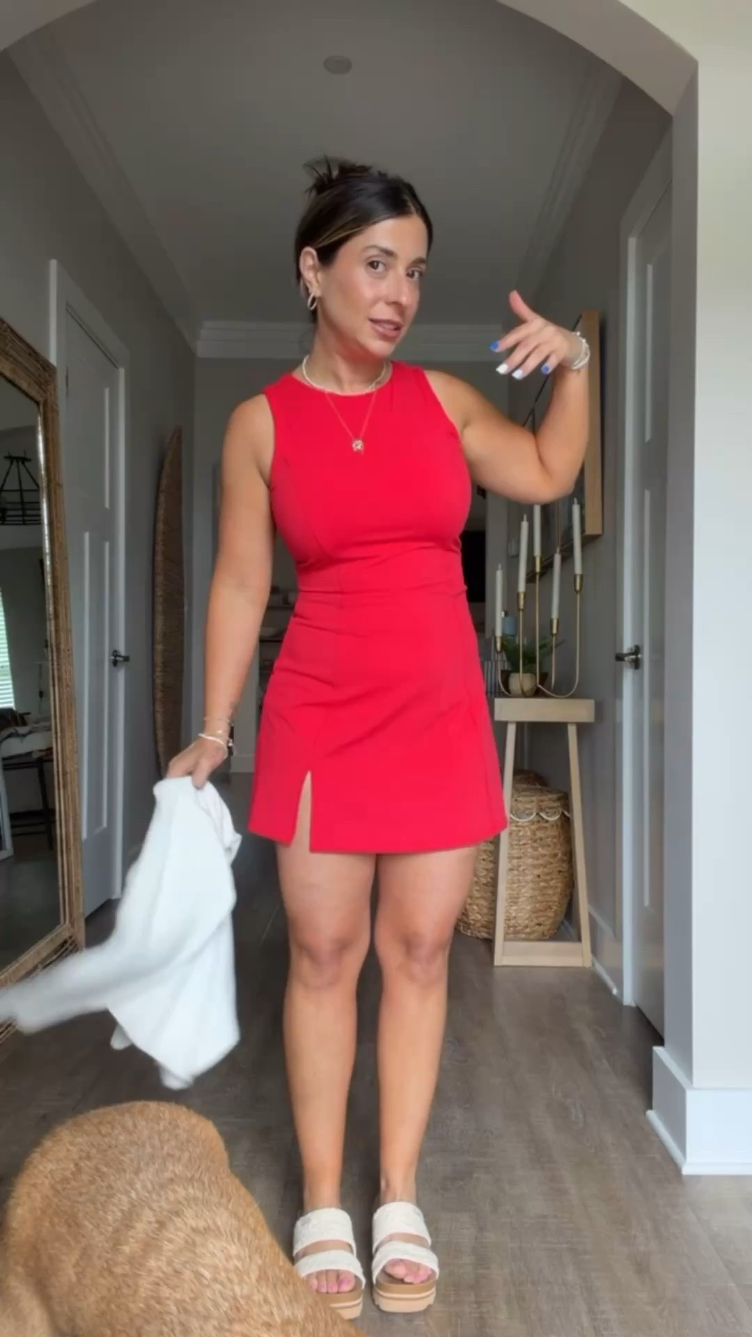 If I had to choose one athletic dress, this would be the one I chose. I own this in multiple colors and am obsessed with the fit. This look would perfect for the Fourth of July  with this adorable flag sweater. These crochet shoes are so comfy and go with a ton of outfits. 
Summer outfit inspo, athletic dress

#LTKPetite #LTKMidsize #LTKSeasonal
