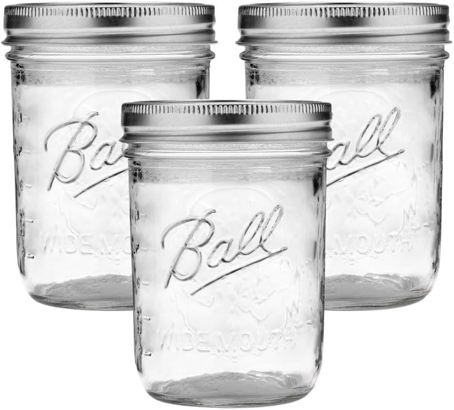 Ball Wide Mouth Glass Mason Jars with Lids and Bands, Used for Canning, Pickling, Juice, Jam, Jel... | Amazon (US)
