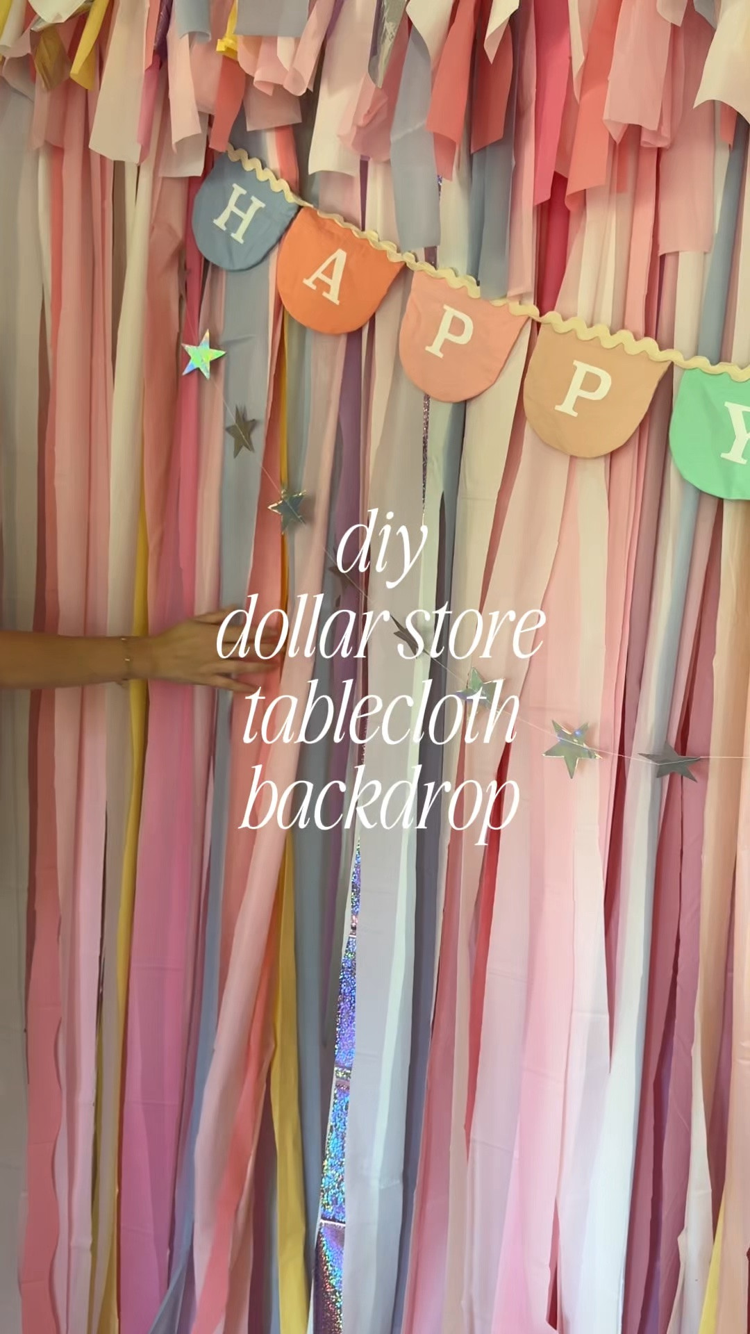 diy dollar store tablecloth backdrop — time consuming but oh so easy and beautiful!!!!