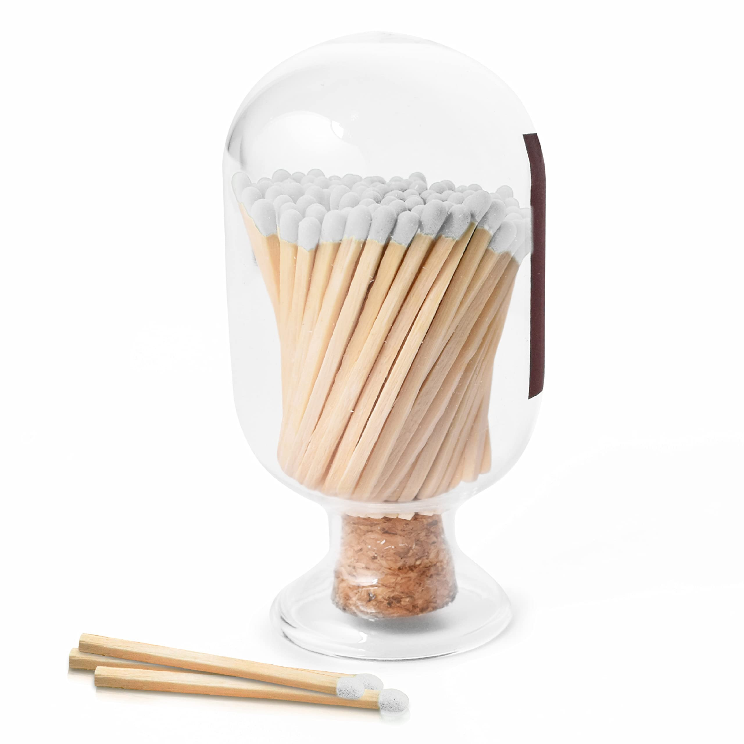 Glass Match Holder with Striker – Includes Fancy Matches in Cloche Jar – Decorative Christmas... | Amazon (US)
