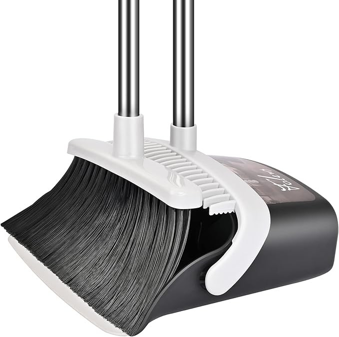 Broom and Dustpan Set, Heavy Duty Dust Pan and Broom with Long Handle 51 Inch Broom with Dustpan ... | Amazon (US)