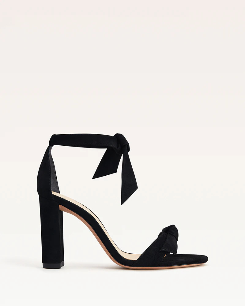 Clarita Bow Tie Block Heel Sandal in Suede | Alexandre Birman | Alexandre Birman