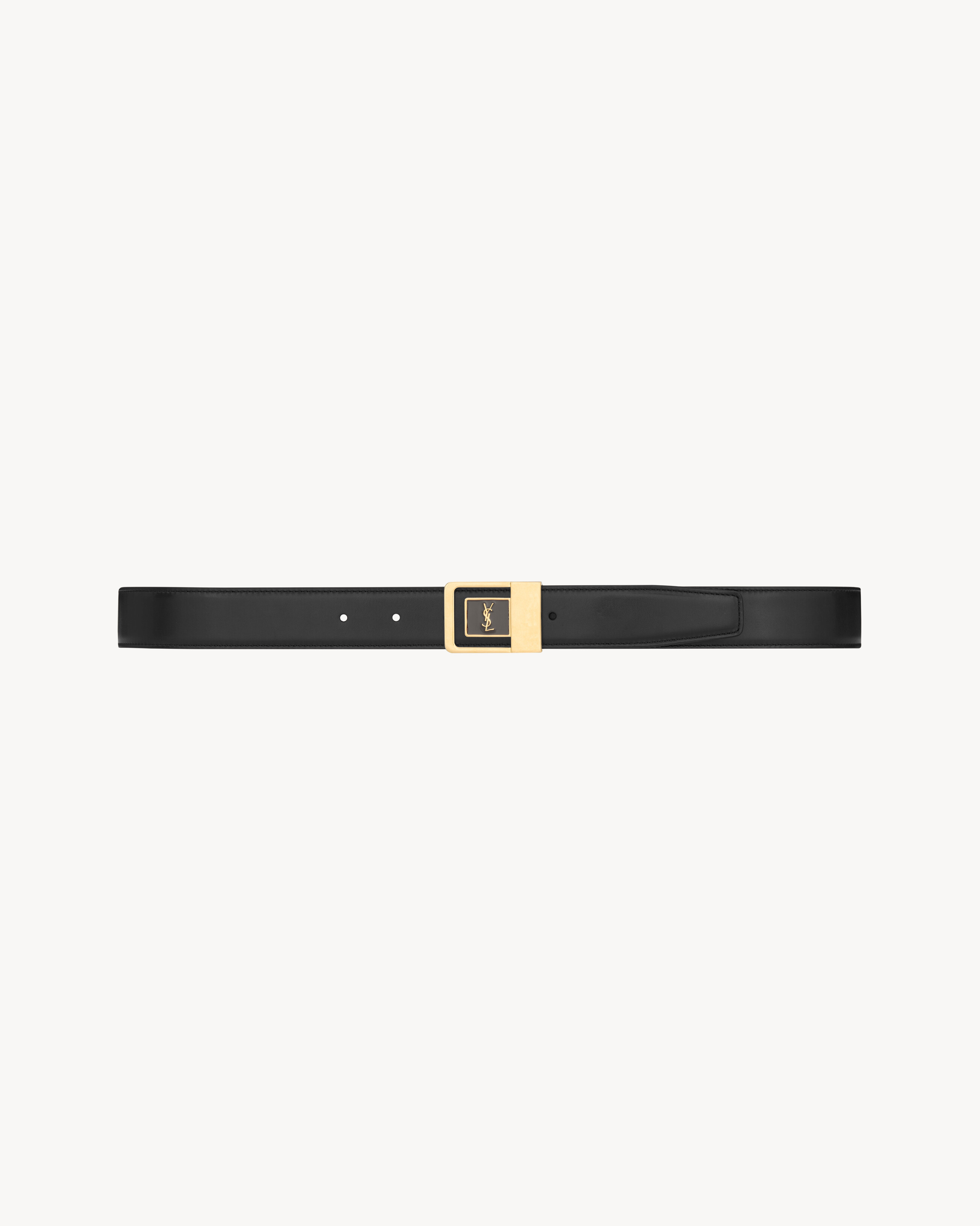 Saint Laurent La 66 Belt In Smooth Leather - Black - Men - 42 | Saint Laurent Inc. (Global)