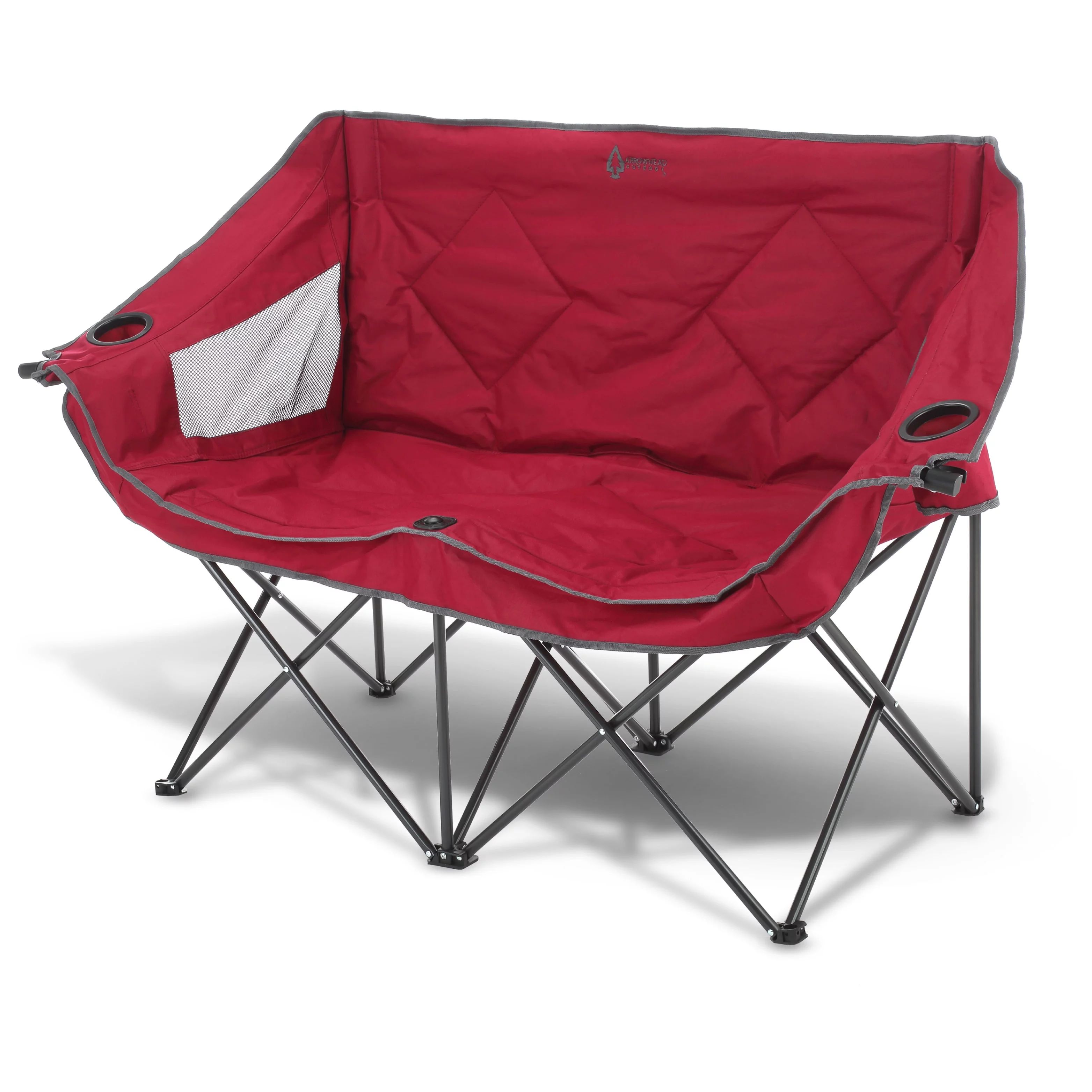 ARROWHEAD OUTDOOR Portable Folding Double Duo Camping Chair Loveseat w/ 2 Cup & Wine Glass Holder... | Walmart (US)
