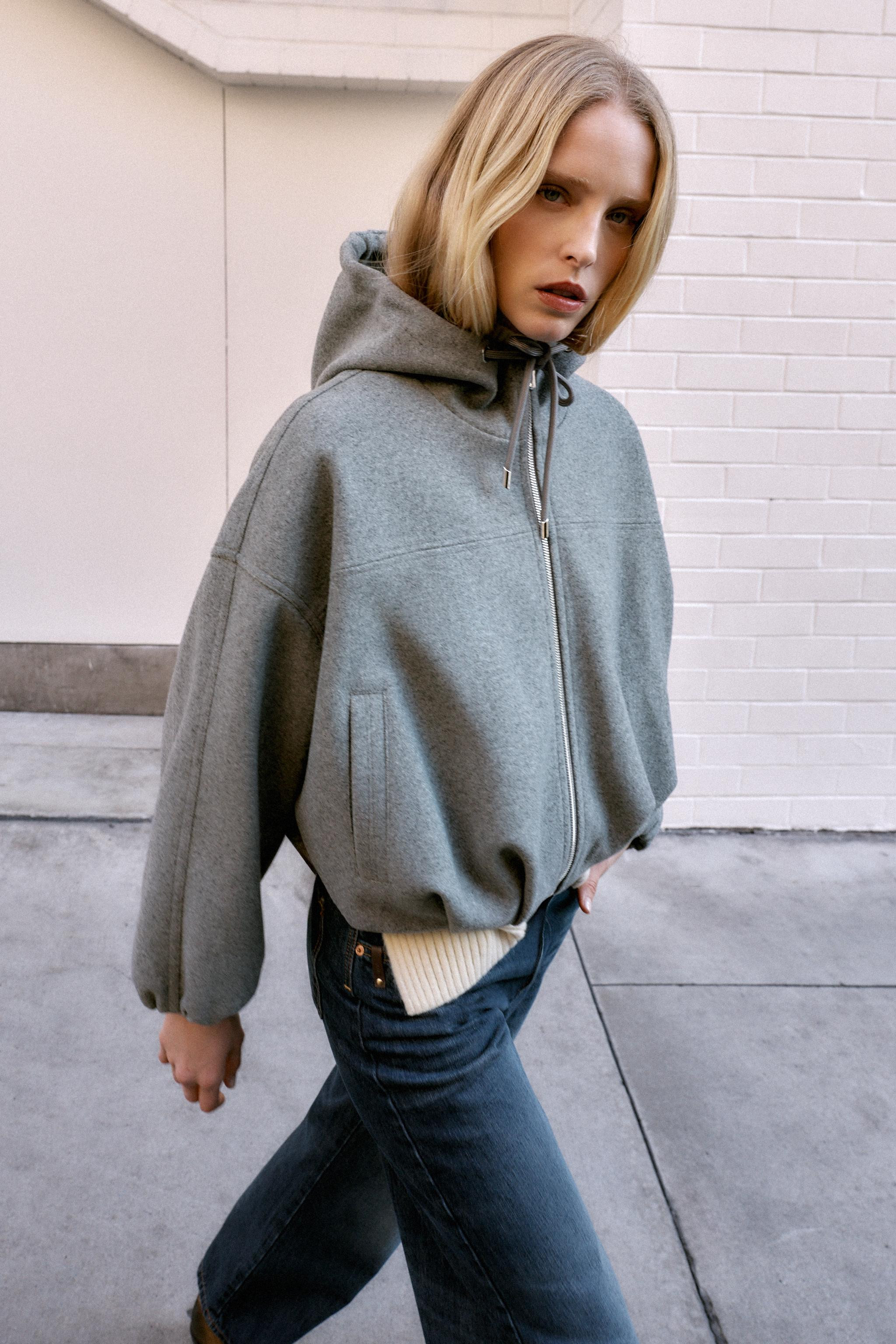 SOFT HOODIE OVERSIZED BOMBER JACKET | Zara US