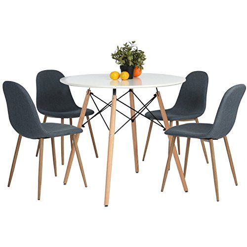 Eames Kitchen Dining Table Vogue Carpenter Round Coffee Table White Modern Leisure Wooden Tea Table  | Amazon (US)