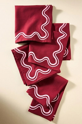 Madeline Embroidered Napkins, Set of 4 | Anthropologie (US)