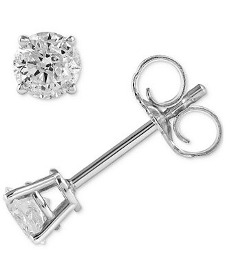 Diamond Stud Earrings (1/4 ct. t.w.) in 10k White or Yellow Gold | Macy's