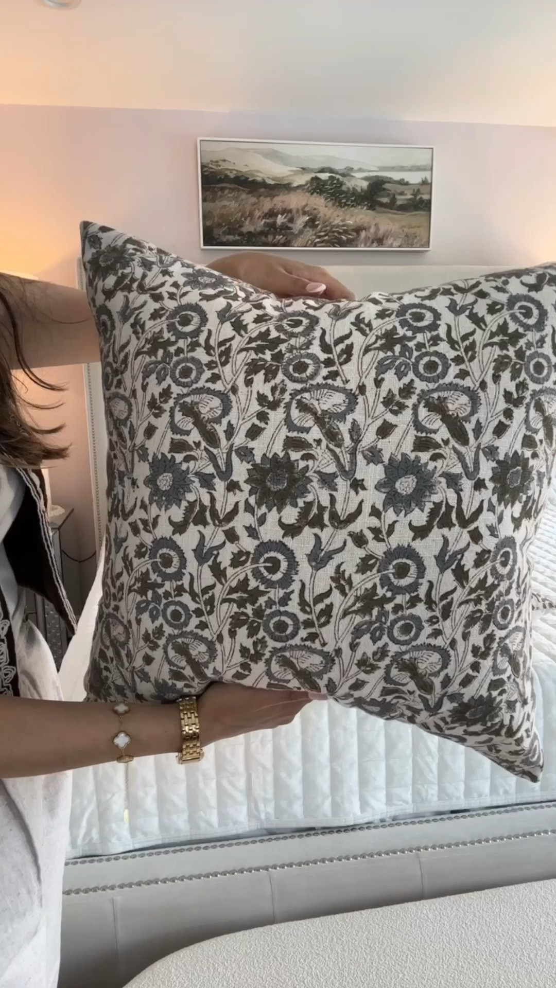 I’m the biggest fan of these pillow covers. The patterns are so beautiful, and I love how they look styled on the bed. They fit so well into my decor.
