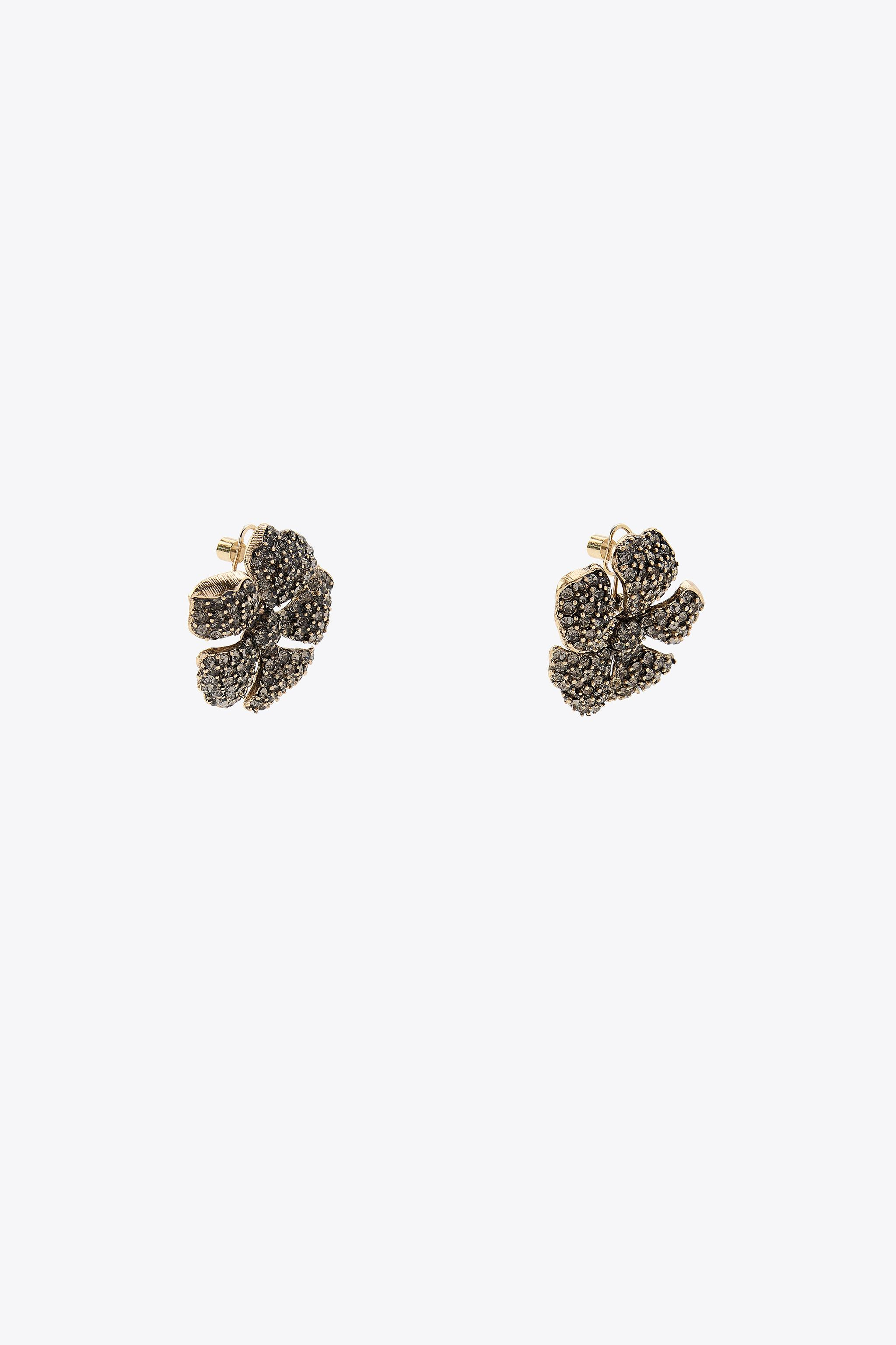 JEWEL FLOWER EARRINGS | Zara US