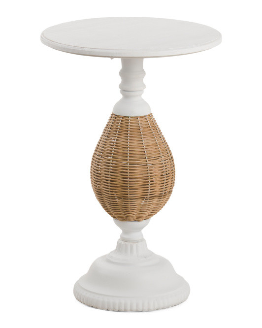 Wood Rattan Table | TJ Maxx