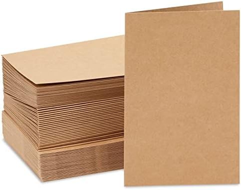 48 Pack Kraft Brown Blank Greeting Cards with Envelopes, Folded Cardstock for DIY Wedding, Birthd... | Amazon (US)