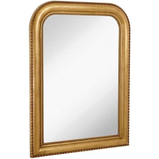 Hamilton Hills Thick Arched Top Gold Rich Framed Wall Mirror 36" x 24" - Walmart.com | Walmart (US)