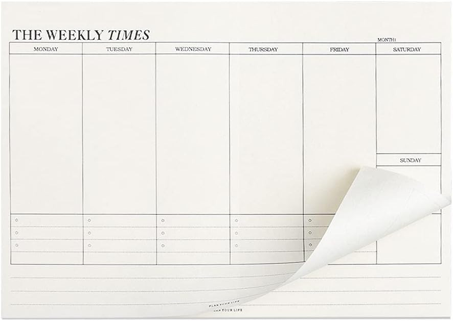 60 Sheets Weekly Pad, Tear Off Weekly Planner Notepad with Daily Schedule Weekly to Do List Notep... | Amazon (US)