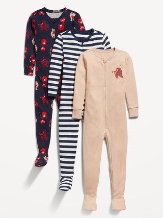Unisex 2-Way-Zip Snug-Fit Pajama One-Piece 3-Pack for Toddler &amp; Baby | Old Navy (US)