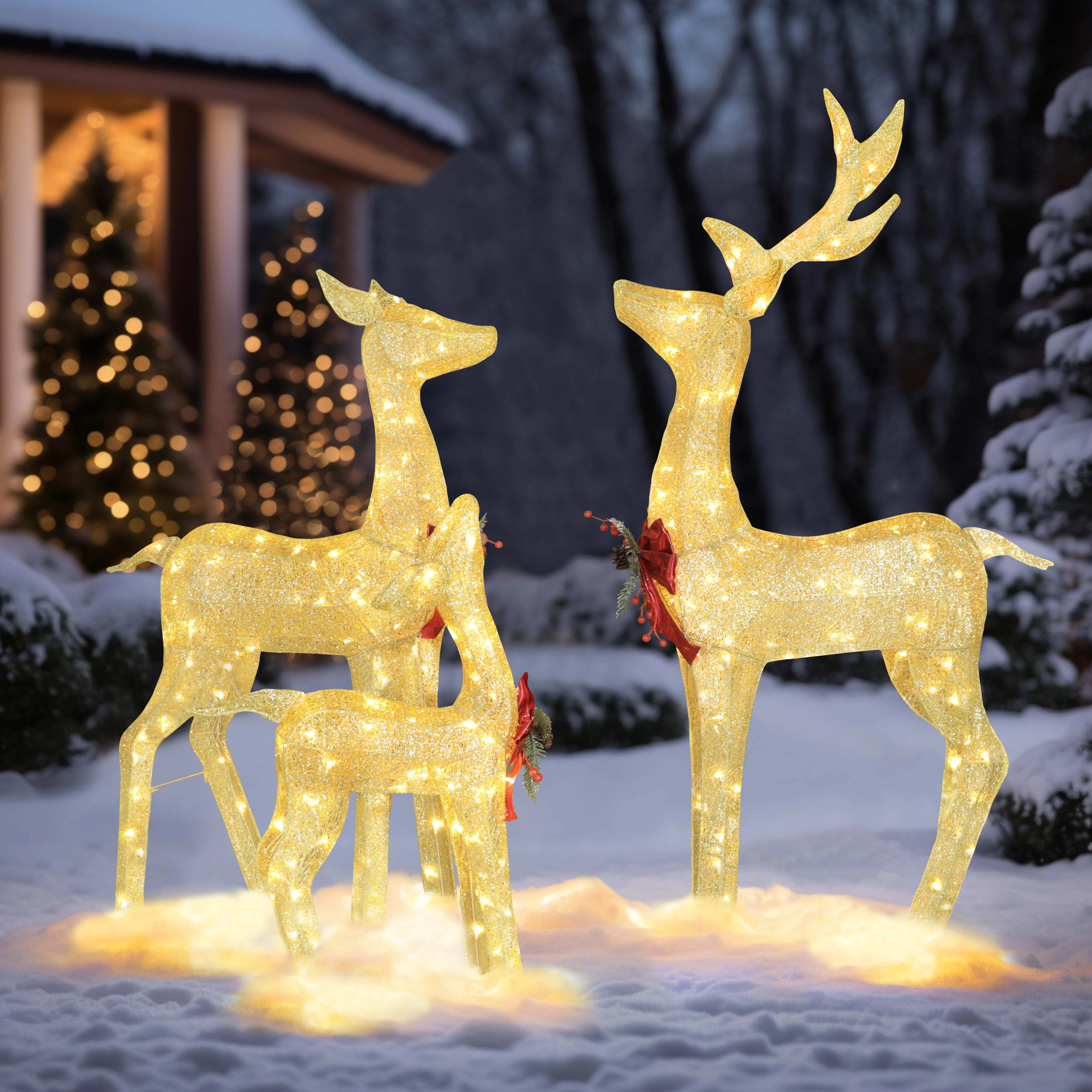 The Twillery Co.® Gutierrez 3 Piece Christmas Deer Lighted Display Set & Reviews | Wayfair | Wayfair North America