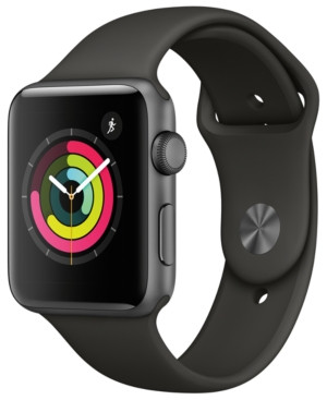 Apple Watch Series 3 (Gps), 42mm Space Gray Aluminum Case with Gray Sport Band | Macys (US)