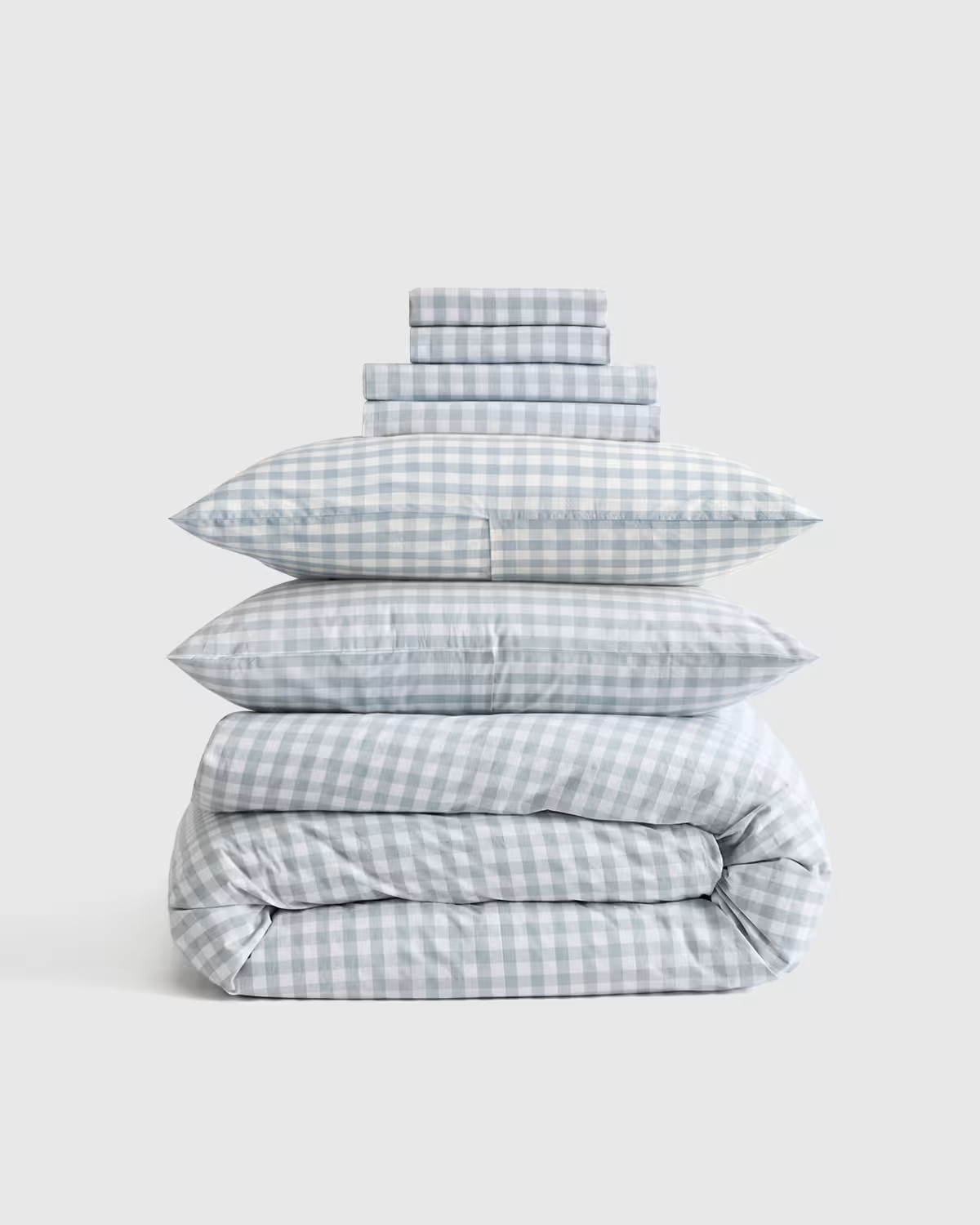 Classic Organic Percale Gingham Deluxe Bedding Bundle | Quince