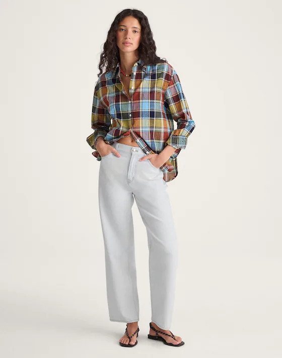 The Perfect Vintage Wide-Leg Crop Jean in Airy Denim | Madewell