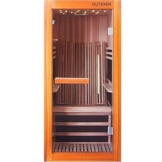 1-Person Epoxy Board Heating Indoor Sauna with 10 Heaters, Starry Sky Lighting and Douglas Fir Construction | The Home Depot