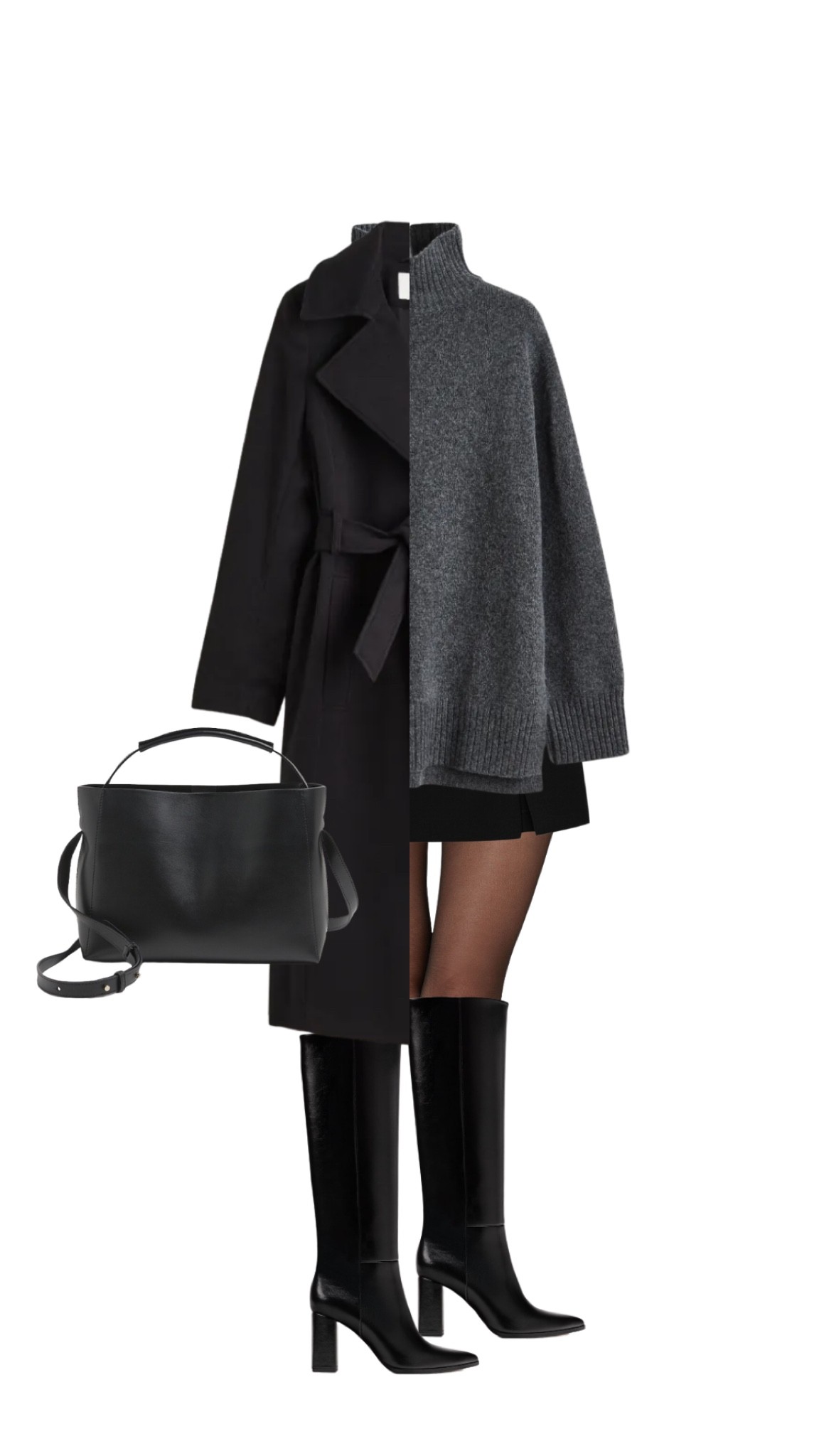 Autumn workwear office outfit. I love layering a chunky knit over a skirt with tights and knee high boots. Keeping the colours neutral make it a great outfit for the weekend or the office.

#LTKunder100 #LTKworkwear #LTKeurope