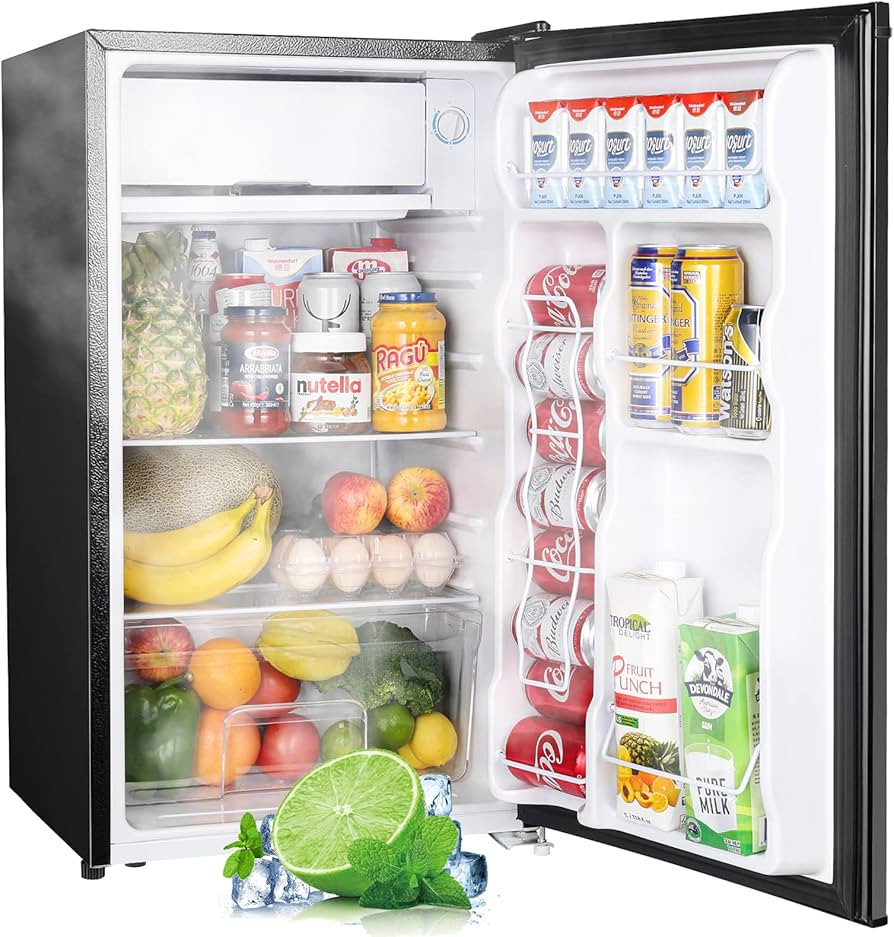 Upstreman 3.2 Cu.Ft Mini Fridge with Freezer, Single Door, Adjustable Thermostat, Refrigerator fo... | Amazon (US)