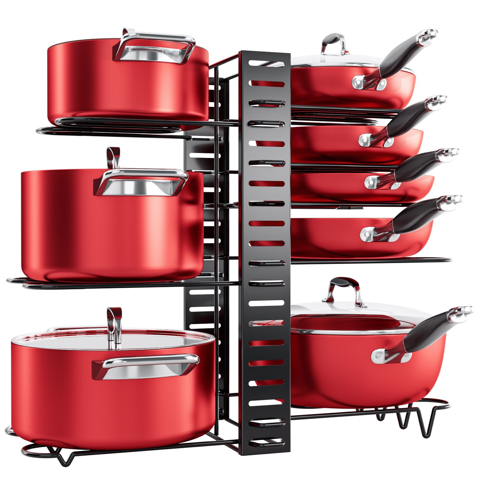 MUDEELA 8-Tier Pots and Pans Organizer under Cabinet, 16.61" Height Light Duty Pot and Pan Organi... | Amazon (US)