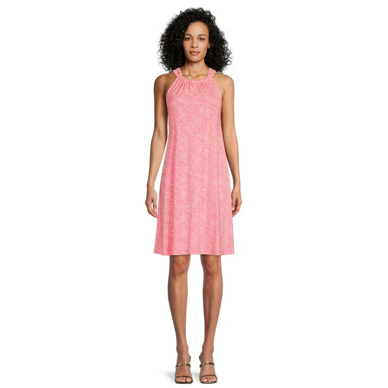 Time and Tru Women's Printed Halter Dress | Walmart (US)