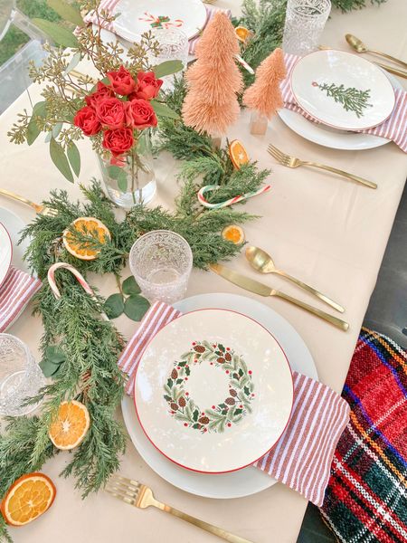 Christmas table setting. Christmas plates. Christmas tablescape. 

#LTKGiftGuide #LTKhome #LTKHoliday