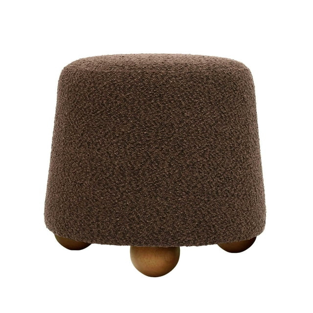 Jaine Chocolate Brown Boucle Stool | Walmart (US)