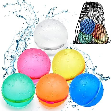 Reusable Water Balloons Refillable Water Bomb Splash Balls Quick Fill Self Sealing, Summer Water ... | Amazon (US)