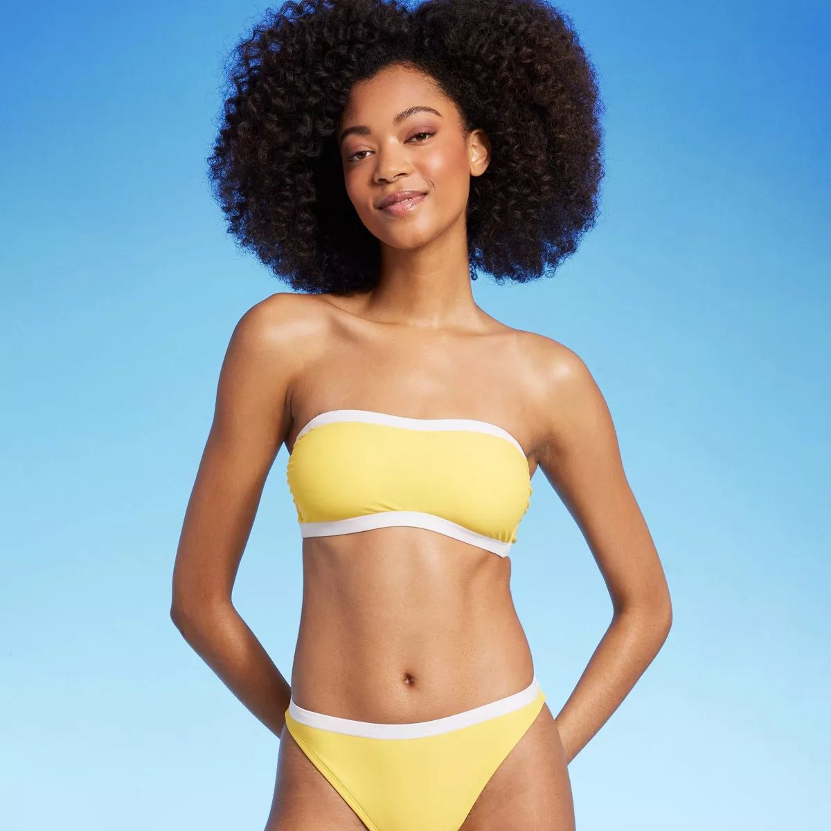 Women's Bandeau Bikini Top - Shade & Shore™ Yellow XS | Target