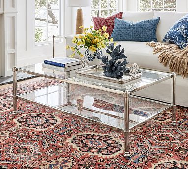 Everson Rectangular Glass Coffee Table (52") | Pottery Barn (US)